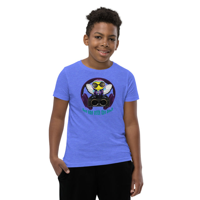 Cool & Cute PURPLE BEE 1 WITH THE BEAT Youth Short Sleeve T-Shirt