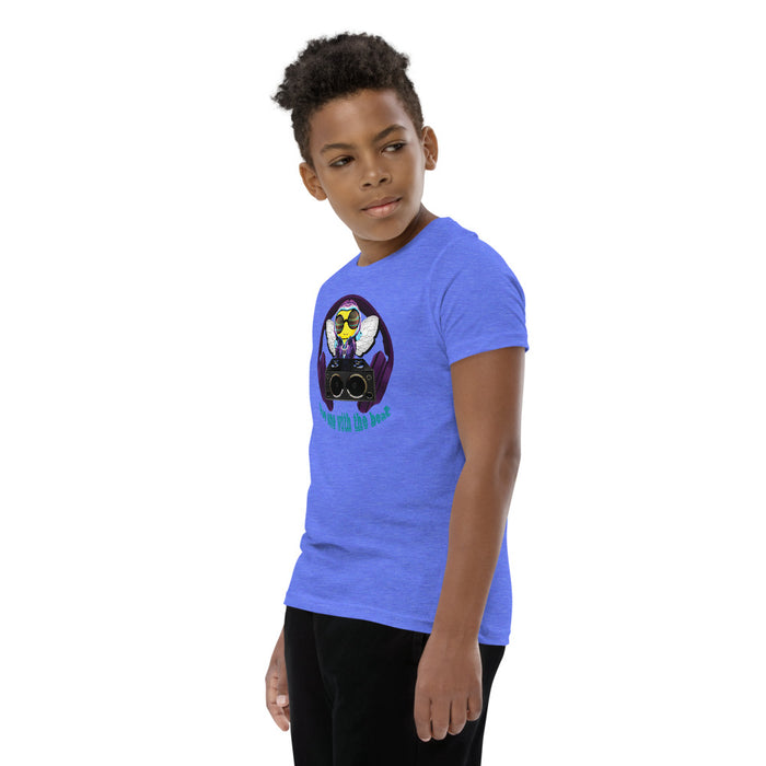 Cool & Cute PURPLE BEE 1 WITH THE BEAT Youth Short Sleeve T-Shirt