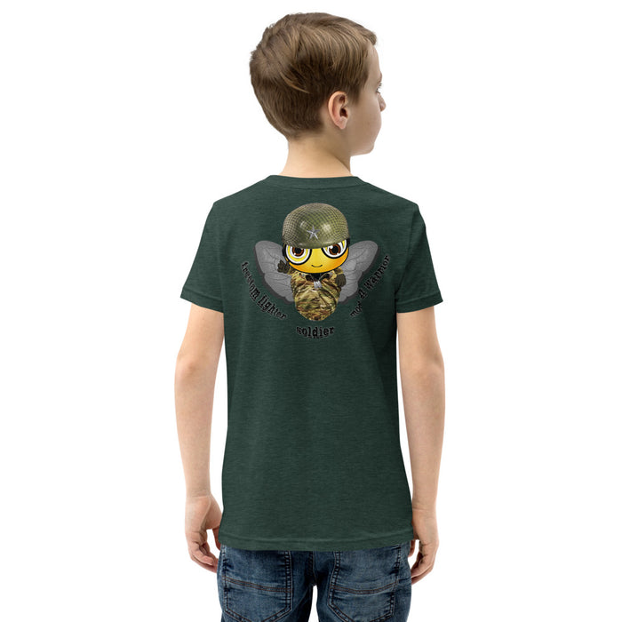 BOY BEE Collection Cute SOLDIER / MILITARY BEE Youth Short Sleeve T-Shirt