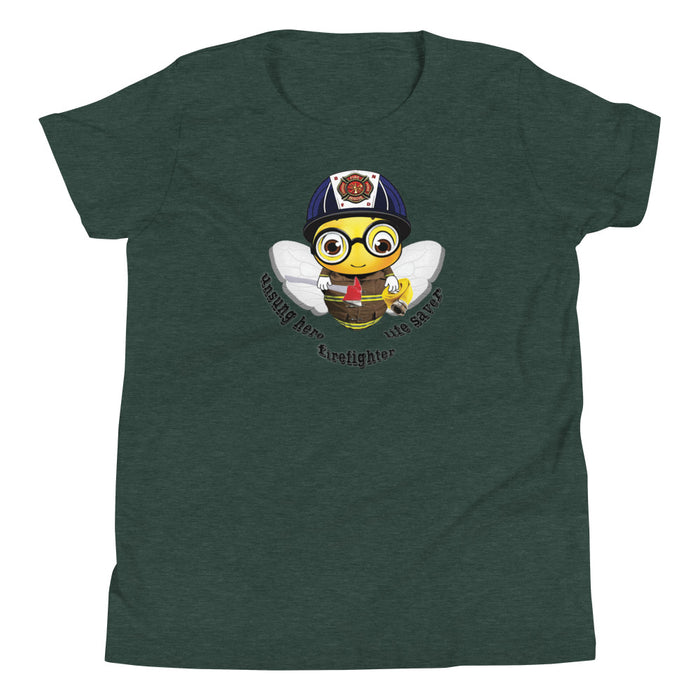 Cute FIREFIGHTER BEE Youth Short Sleeve T-Shirt