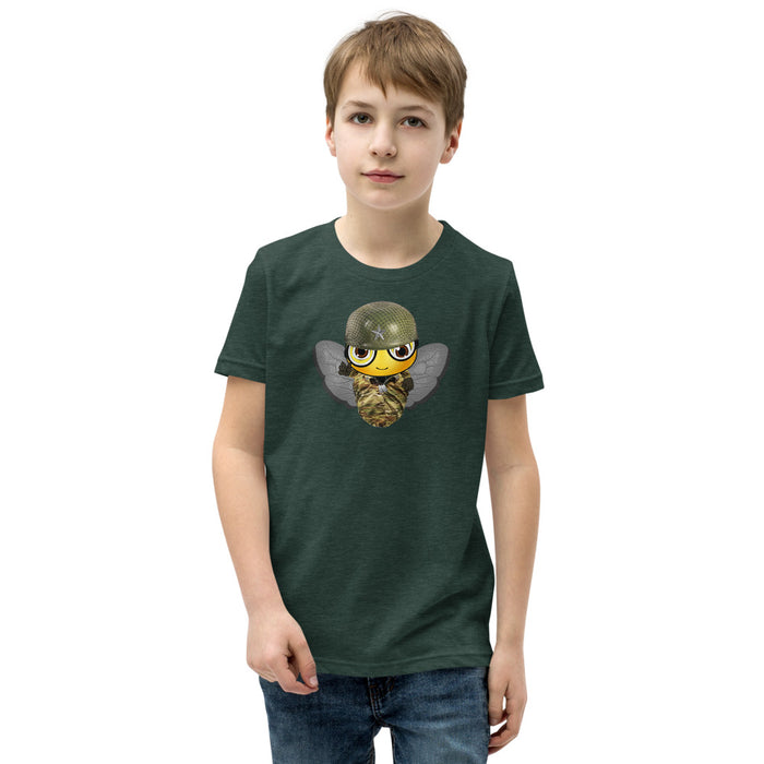 BOY BEE Collection Cute SOLDIER / MILITARY BEE Youth Short Sleeve T-Shirt