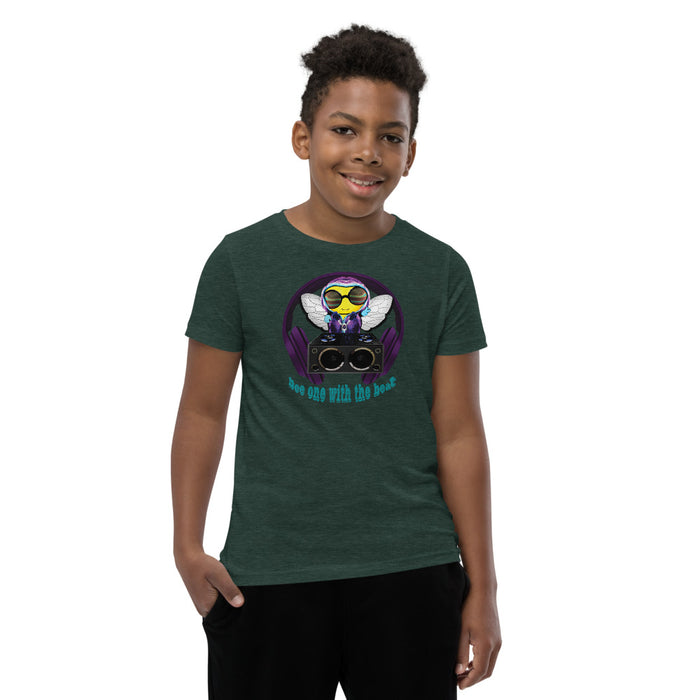 Cool & Cute PURPLE BEE 1 WITH THE BEAT Youth Short Sleeve T-Shirt