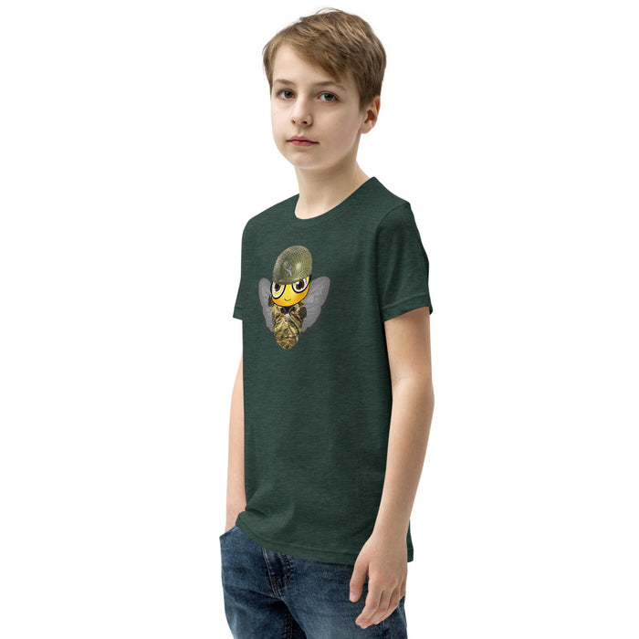 BOY BEE Collection Cute SOLDIER / MILITARY BEE Youth Short Sleeve T-Shirt