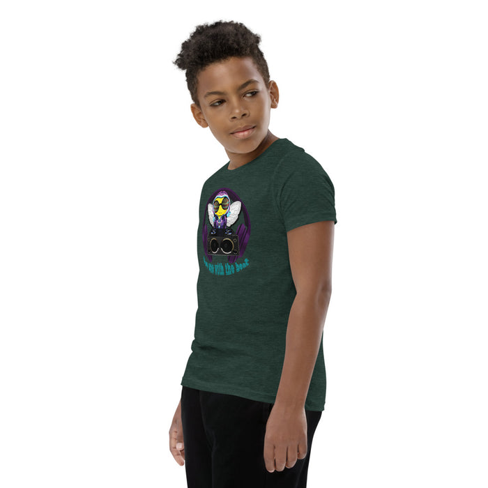 Cool & Cute PURPLE BEE 1 WITH THE BEAT Youth Short Sleeve T-Shirt