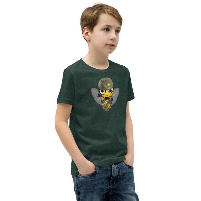 BOY BEE Collection Cute SOLDIER / MILITARY BEE Youth Short Sleeve T-Shirt