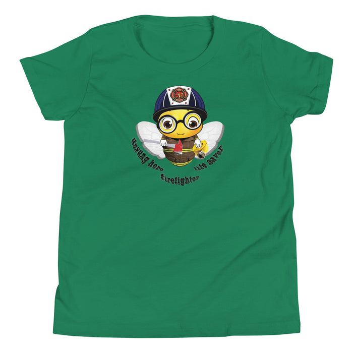 Cute FIREFIGHTER BEE Youth Short Sleeve T-Shirt