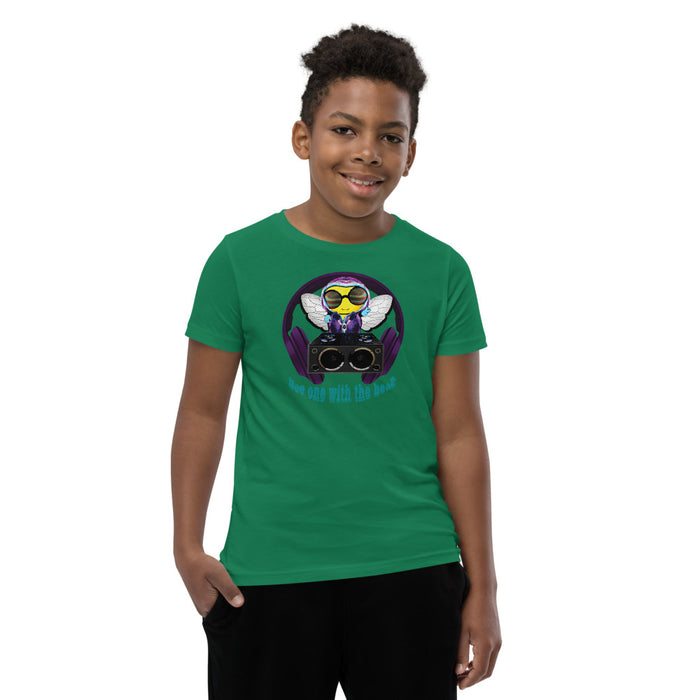 Cool & Cute PURPLE BEE 1 WITH THE BEAT Youth Short Sleeve T-Shirt