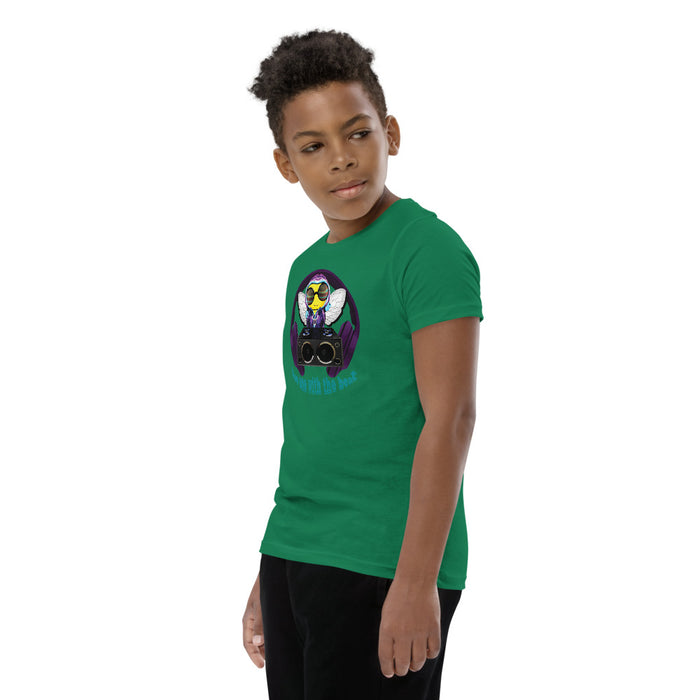 Cool & Cute PURPLE BEE 1 WITH THE BEAT Youth Short Sleeve T-Shirt