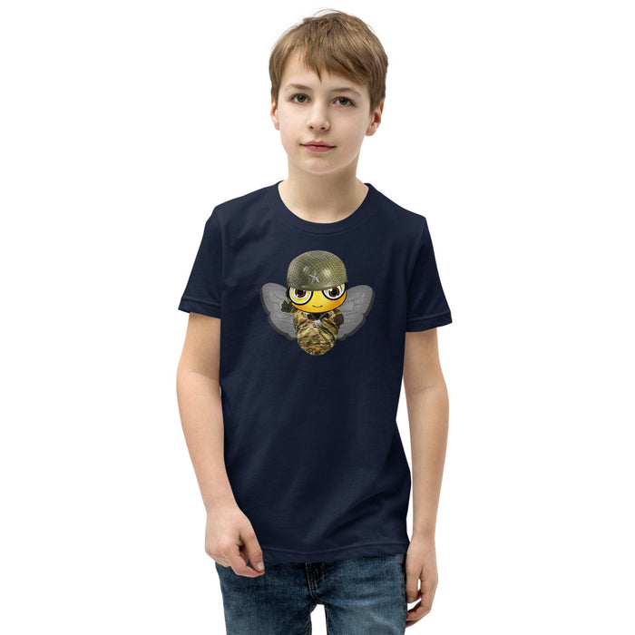 BOY BEE Collection Cute SOLDIER / MILITARY BEE Youth Short Sleeve T-Shirt