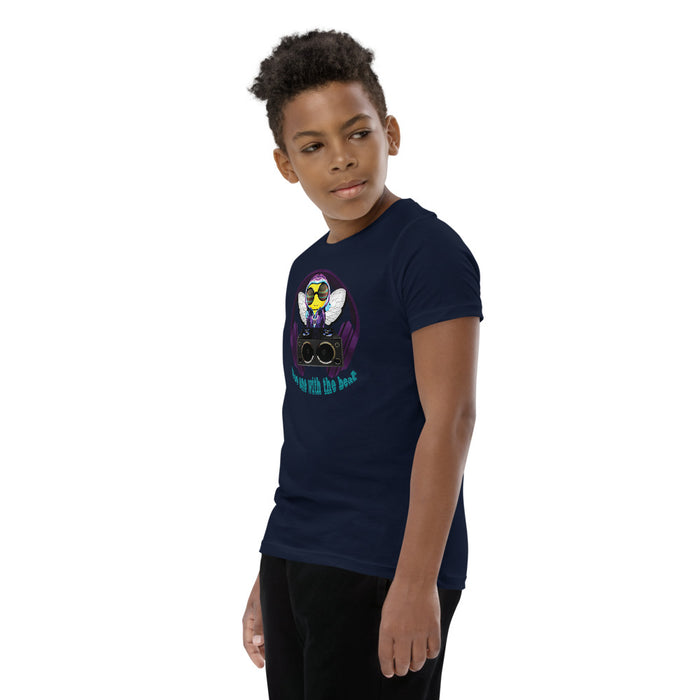 Cool & Cute PURPLE BEE 1 WITH THE BEAT Youth Short Sleeve T-Shirt