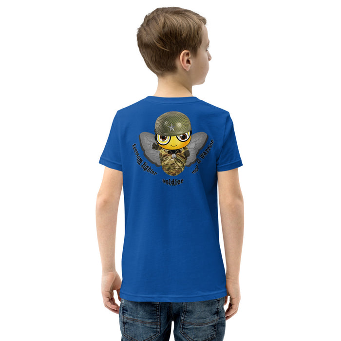 BOY BEE Collection Cute SOLDIER / MILITARY BEE Youth Short Sleeve T-Shirt