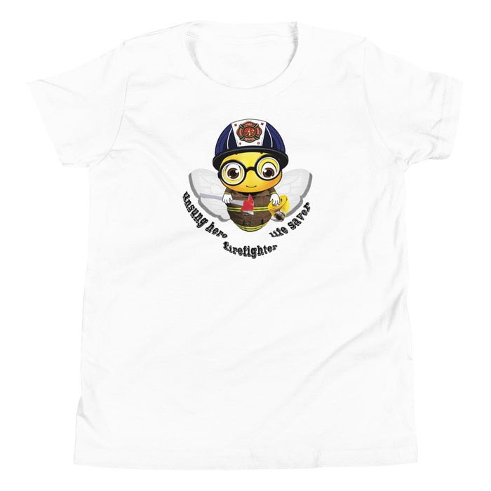 Cute FIREFIGHTER BEE Youth Short Sleeve T-Shirt