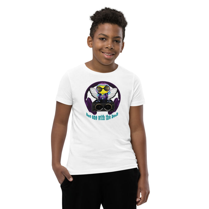 Cool & Cute PURPLE BEE 1 WITH THE BEAT Youth Short Sleeve T-Shirt