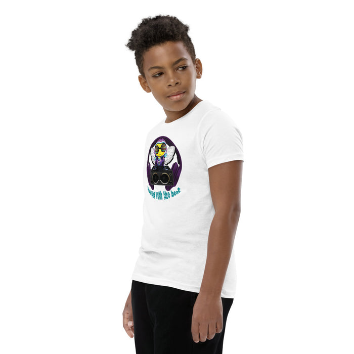 Cool & Cute PURPLE BEE 1 WITH THE BEAT Youth Short Sleeve T-Shirt