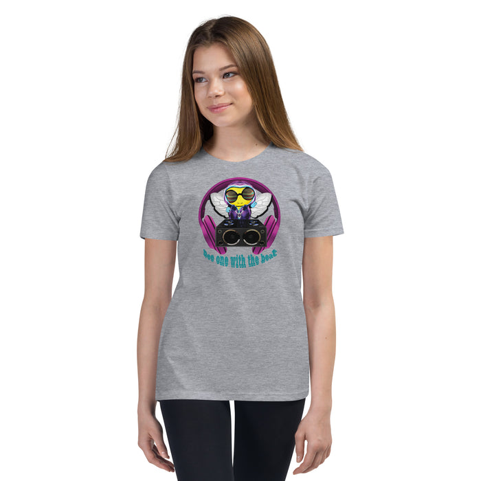 Girl Bee Collection Cool & Cute PINK BEE 1 WITH THE BEAT Youth Short Sleeve T-Shirt