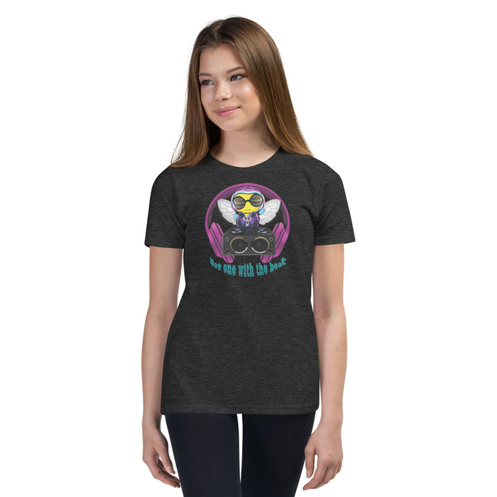 Girl Bee Collection Cool & Cute PINK BEE 1 WITH THE BEAT Youth Short Sleeve T-Shirt