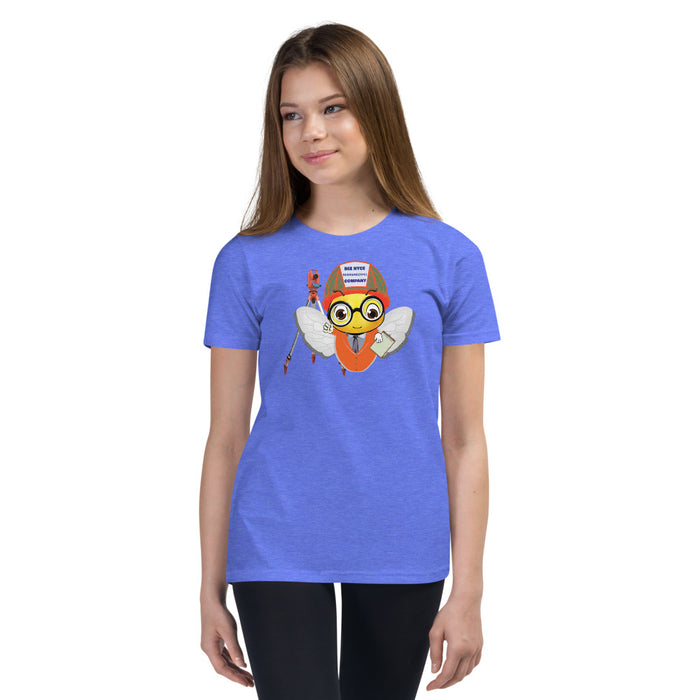 Girl Bee Collection Cute ENGINEER / INGENIERO BEE Youth Short Sleeve T-Shirt