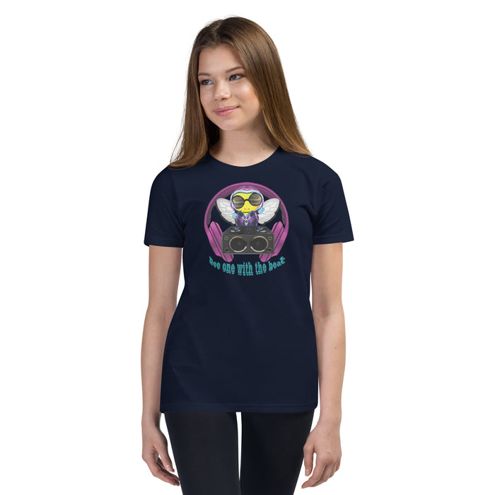 Girl Bee Collection Cool & Cute PINK BEE 1 WITH THE BEAT Youth Short Sleeve T-Shirt